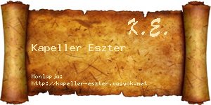 Kapeller Eszter névjegykártya